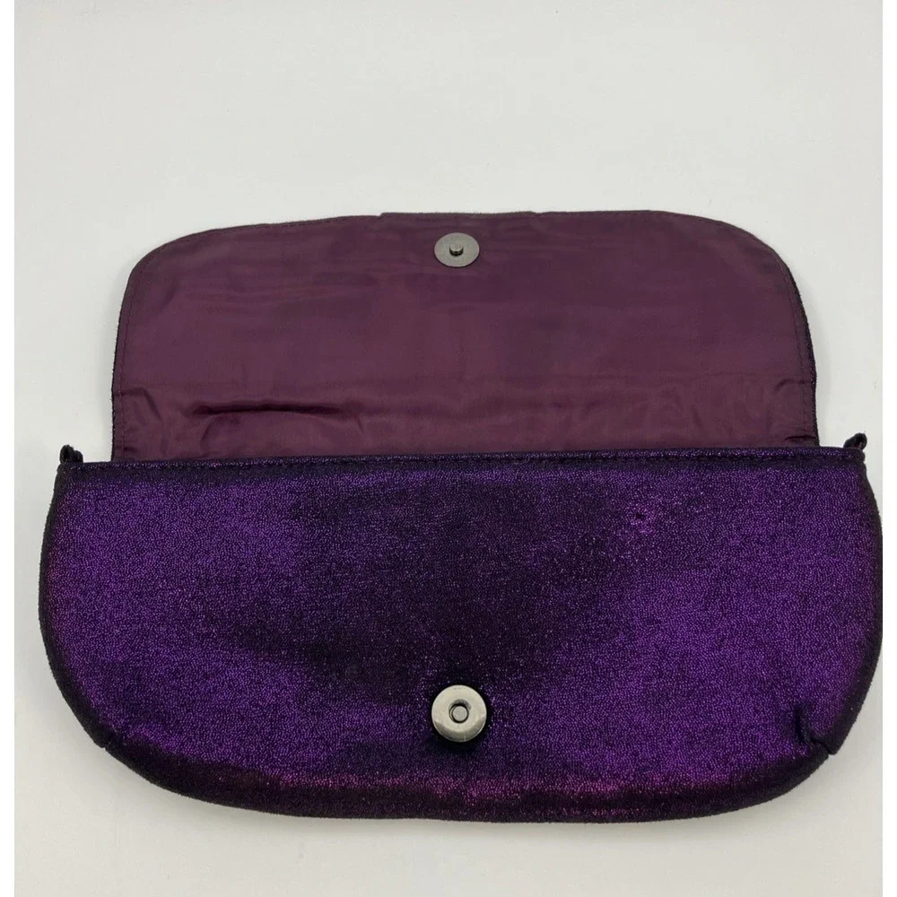 Claires Purple Black Sparkle Bow Clutch Bag Whimsygoth Purse Punk Grunge Y2K
